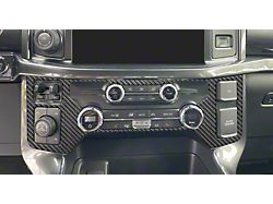 Climate Control Accent Trim; Domed Carbon Fiber (21-22 F-150 w/ Heated Seats)