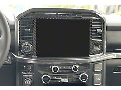 Navigation Screen Accent Trim; Domed Carbon Fiber (21-22 F-150 w/ 12-Inch Touch Screen)