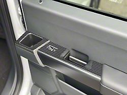 Rear Door Switch Accent Trim; Raw Carbon Fiber (21-26 F-150 SuperCrew)