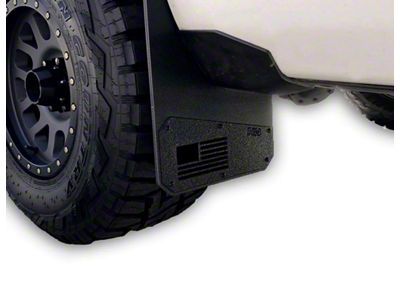 Rek Gen 10-Inch Merica Mud Flaps with Rekmesh; Front or Rear; Black (Universal; Some Adaptation May Be Required)