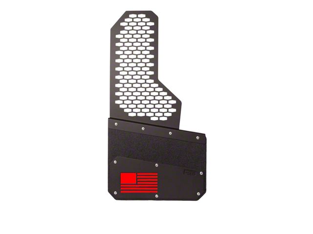 Rek Gen 10-Inch Rek Mesh Offset Mud Flaps; Front or Rear; Red (Universal; Some Adaptation May Be Required)