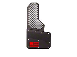 Rek Gen 10-Inch Merica Mud Flaps with Rekmesh; Front or Rear; Red (Universal; Some Adaptation May Be Required)