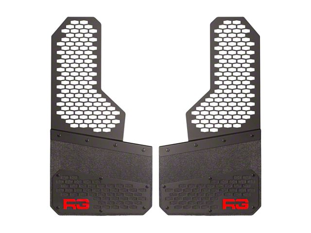 Rek Gen 8-Inch Rek Mesh Offset Mud Flaps; Front or Rear; Red (Universal; Some Adaptation May Be Required)