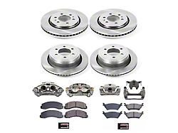 PowerStop OE Replacement 6-Lug Brake Rotor, Pad and Caliper Kit; Front and Rear (12-14 2WD/4WD F-150; 15-17 F-150 w/ Manual Parking Brake; 17-18 F-150 Raptor)