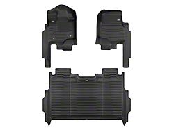 Custom Front and Rear Floor Mats; Black (21-23 F-150 SuperCrew w/o Rear Underseat Storage)