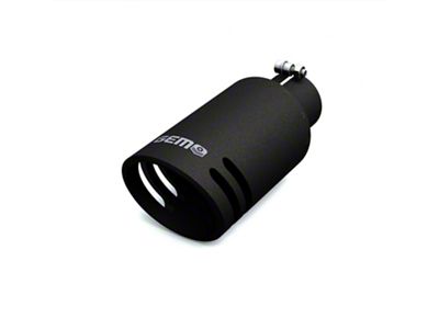 GEM Tubes Silencer Cut Exhaust Tip; 4-Inch; Black (Fits 4-Inch Tailpipe)