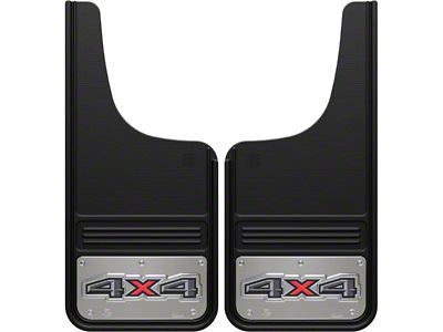 12-Inch x 26-Inch Mud Flaps with 4x4 Logo; Front or Rear (Universal; Some Adaptation May Be Required)