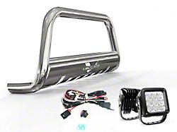Vanguard Off-Road Bull Bar with 4.50-Inch LED Cube Lights; Stainless Steel (04-23 F-150, Excluding Raptor)