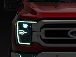 LUXX-Series LED Projector Headlights; Alpha Black Housing; Clear Lens (21-23 F-150 w/ Factory Halogen Headlights)