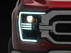 AlphaRex PRO-Series Projector Headlights; Black Housing; Clear Lens (21-23 F-150 w/ Factory Halogen Headlights)