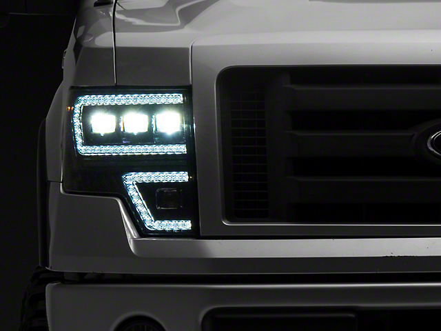 GTR Lighting Carbide LED Headlights; Black Housing; Clear Lens (09-14 F-150)