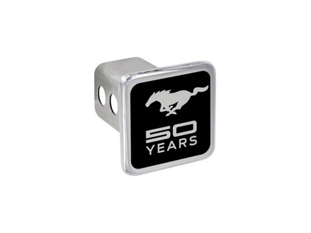 Ford 2-Inch Receiver Hitch Cover; Chrome and Black (Universal; Some Adaptation May Be Required)