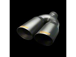 Bigboz Exhaust Universal 4-Inch Double Wall Lightning Style Exhaust Tips; Flat Black (Fits 3-Inch Tailpipe)