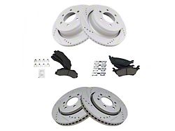 Ceramic Performance 6-Lug Brake Rotor and Pad Kit; Front and Rear (12-14 2WD/4WD F-150; 15-17 F-150 w/ Manual Parking Brake)