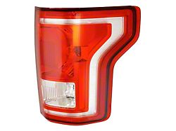 Tail Light; Chrome Housing; Red Lens; Passenger Side (15-17 F-150 w/ Factory Halogen Non-BLIS Tail Lights)