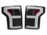 LED Tail Lights; Black Housing; Clear Lens (18-20 F-150 w/ Factory LED BLIS Tail Lights)