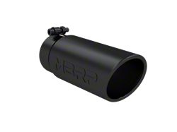 MBRP Angled Cut Rolled End Exhaust Tip; 4-Inch; Black (Fits 3.50-Inch Tailpipe)