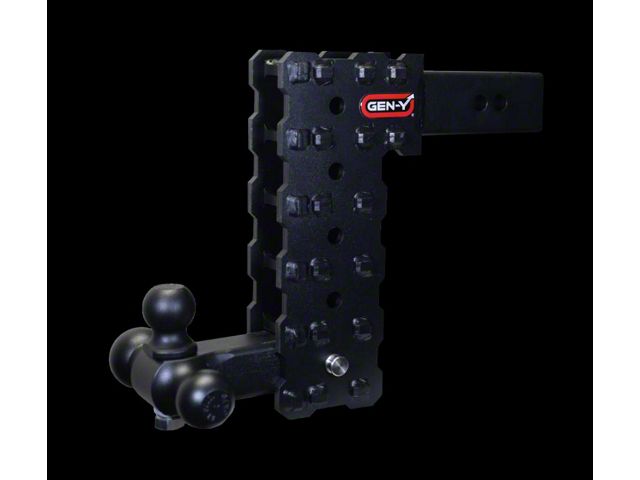 Gen-Y Hitch PHANTOM-X 16K Adjustable 2.50-Inch Receiver Hitch Tri-Ball Mount; 10-Inch Drop (Universal; Some Adaptation May Be Required)
