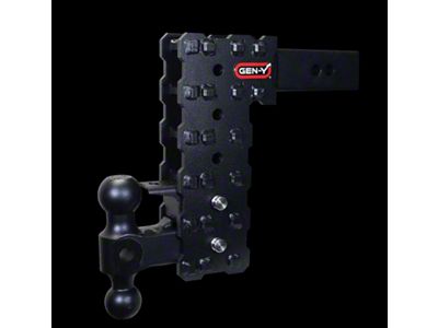 Gen-Y Hitch PHANTOM-X 16K Adjustable 2.50-Inch Receiver Hitch Dual-Ball Mount with Pintle Lock; 10-Inch Drop (Universal; Some Adaptation May Be Required)