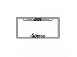 Prinsu License Plate Cover; Gray/Black (Universal; Some Adaptation May Be Required)