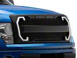 RedRock Baja Upper Replacement Grille with LED DRL and Turn Signal Function; Matte Black (09-14 F-150, Excluding Raptor)