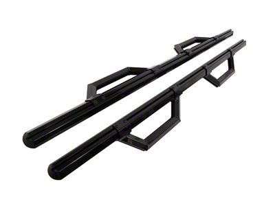 Hex Series Side Step Bars without Mounting Brackets; Gloss Black (17-24 Titan King Cab)