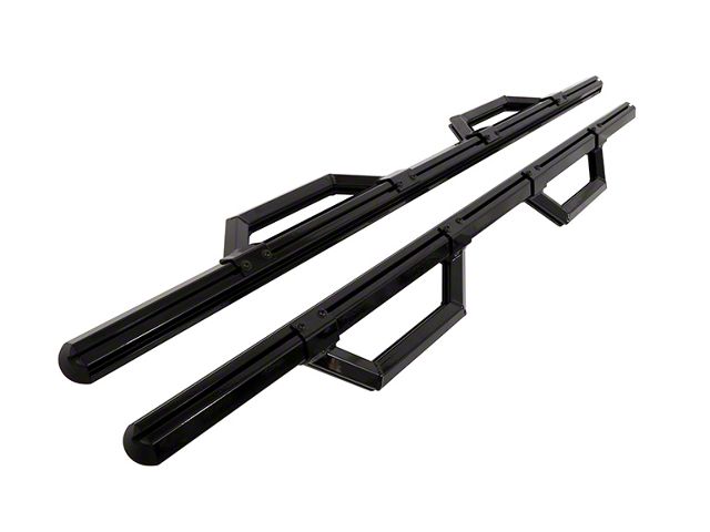 Hex Series Side Step Bars without Mounting Brackets; Gloss Black (17-23 Titan Crew Cab)