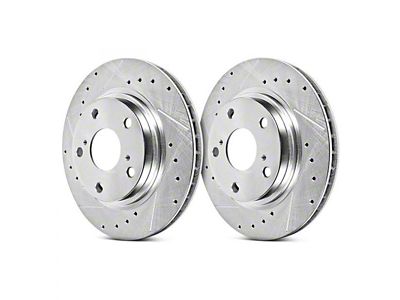 PowerStop Evolution Cross-Drilled and Slotted 6-Lug Rotors; Front Pair (22-24 Bronco Raptor)