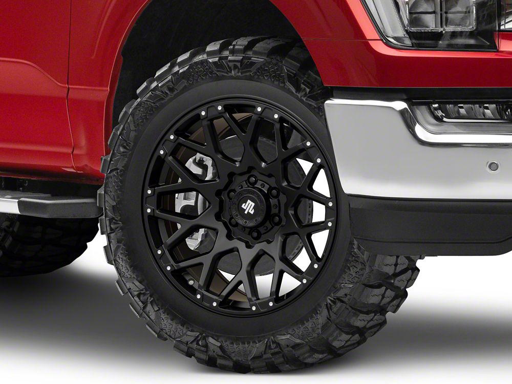 Mammoth Vex Satin Black Machined 6-Lug Wheel; 20x9; -6mm Offset 