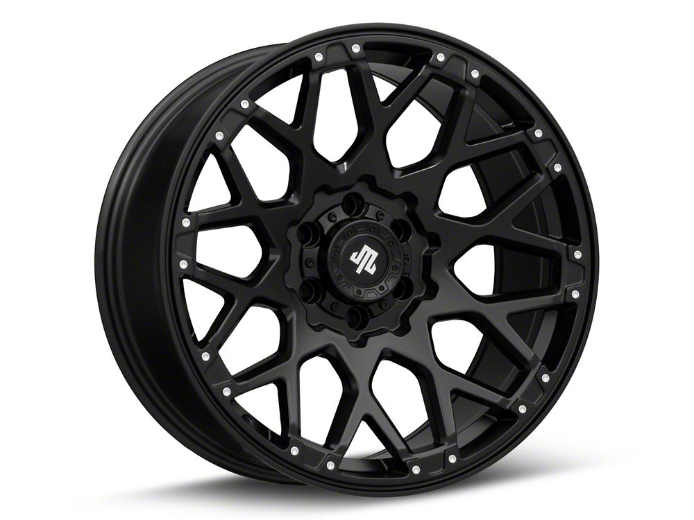 Mammoth Vex Satin Black Machined 6-Lug Wheel; 20x9; -6mm