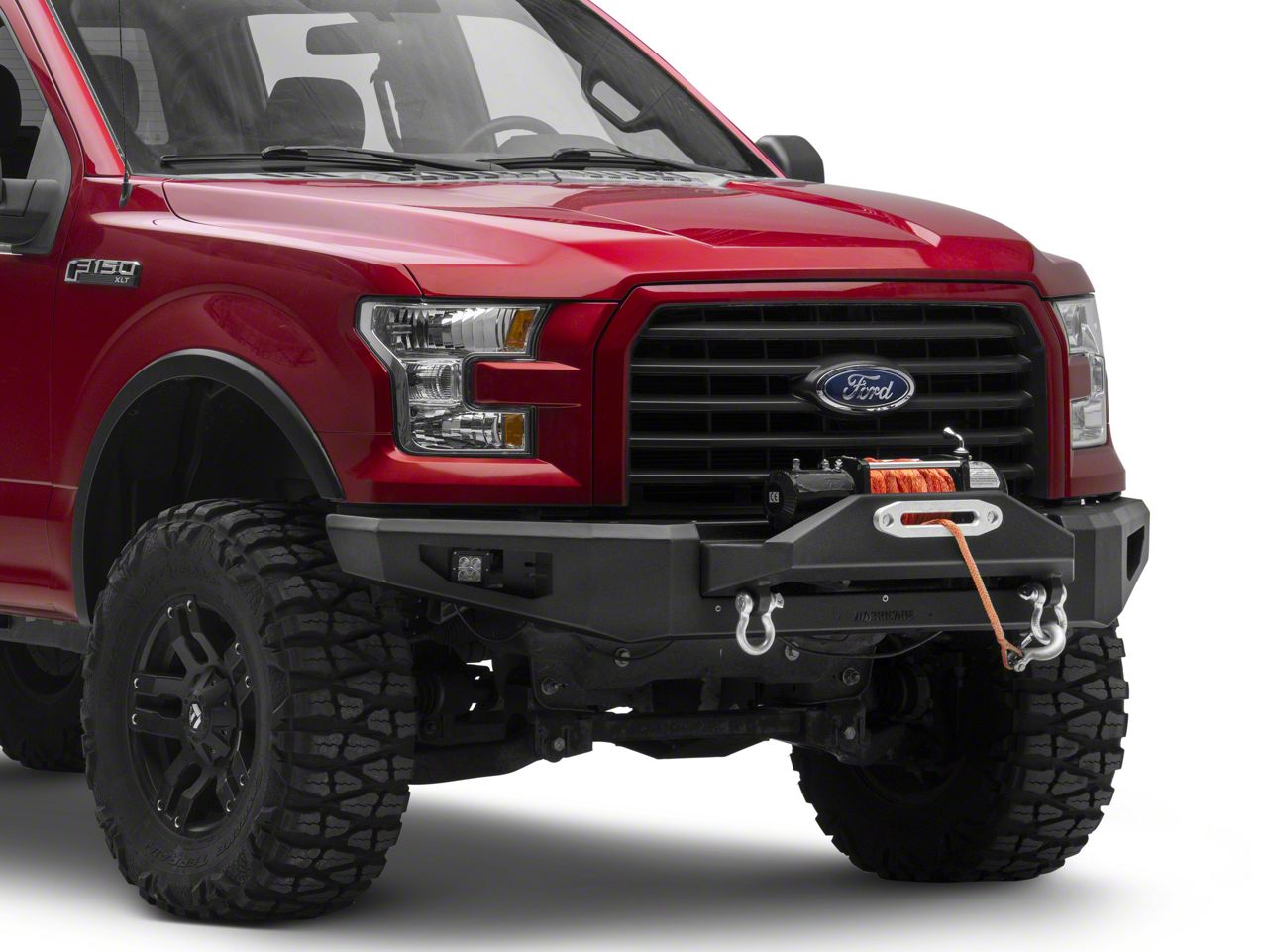 Barricade HD3 Plate Style HD Winch Mount Front Bumper with LED Lights (15-17  F-150