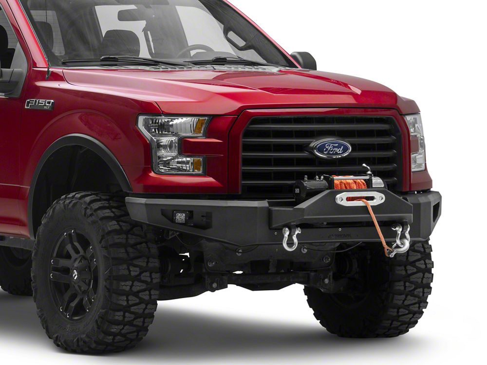 Ford F 150 Barricade HD3 Plate Style HD Winch Mount Front Bumper with LED Lights 15 17 F 150 Excluding Raptor