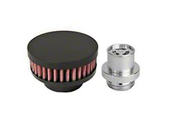 CFM Performance Baffled Billet Valve Cover Breather; Wrinkle Blue (04-16 V8 F-150; 11-14 3.7L F-150)