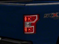 OE Style Tail Light; Chrome Housing; Red Lens; Passenger Side (18-20 F-150 w/ Factory Halogen Non-BLIS Tail Lights)