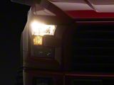 OE Style Headlights with Amber Corners; Black Housing; Clear Lens (15-17 F-150 w/ Factory Halogen Headlights)