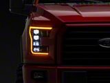 Raxiom CXR Series LED Headlights; Black Housing; Clear Lens (15-17 F-150 w/ Factory Halogen Headlights)