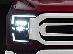 Raxiom CXR Series LED Headlights with White DRL; Black Housing; Clear Lens (21-23 F-150 w/ Factory Halogen Headlights)
