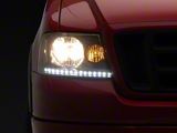 LED DRL Headlights; Black Housing; Clear Lens (04-08 F-150)