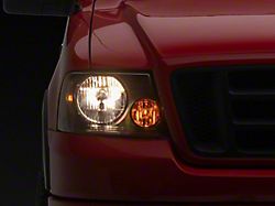 Factory Style Headlights with Amber Corners; Black Housing; Clear Lens (04-08 F-150)