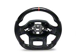 MMD GTC Steering Wheel; Carbon with Red Stripe (21-26 F-150 Raptor w/o Heated Steering Wheel)