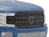 Double Layer Laser Cut Sheet Upper Replacement Grille; Black (18-20 F-150 w/o Forward Facing Camera, Excluding Raptor)