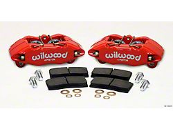 Wilwood Forged DPHA 4-Piston Front Brake Calipers with Semi-Metallic Brake Pads; Red (Honda)