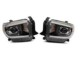 Raxiom Axial Series Projector Headlights with Sequential LED Bar; Black Housing; Clear Lens (14-21 Toyota Tundra)