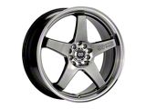 Enkei EV5 Hyper Black with Machined Lip Wheel; 17x7; 45mm Offset; 4x100/4x108mm Bolt Pattern; 72.60mm Hub Bore
