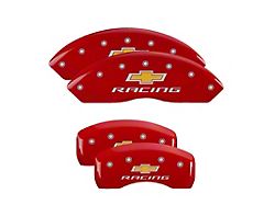 MGP Brake Caliper Covers with Chevy Racing Logo; Red; Front and Rear