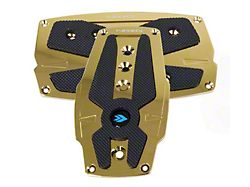NRG Innovations Aluminum Sport Pedal A/T - Chrome Gold w/Black Rubber 