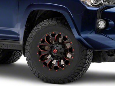 Fuel Wheels Assault Matte Black Red Milled 6-Lug Wheel; 17x9; -12mm Offset (10-24 4Runner)