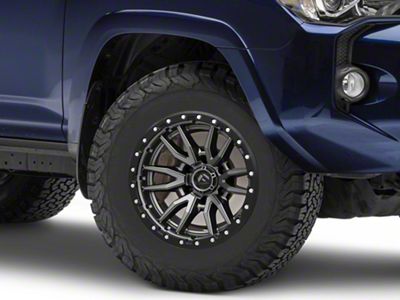 Fuel Wheels Rebel Matte Gunmetal with Black Bead Ring 6-Lug Wheel; 17x9; -12mm Offset (10-24 4Runner)
