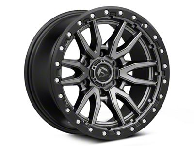 Fuel Wheels Rebel Matte Gunmetal with Black Bead Ring 6-Lug Wheel; 17x9; 1mm Offset (03-09 4Runner)