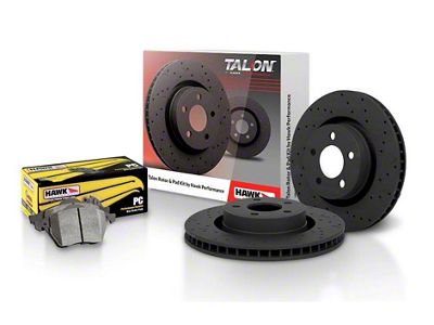 Hawk Performance Talon Cross-Drilled and Slotted 6-Lug Brake Rotor and Ceramic Pad Kit; Front (10-15 4Runner)